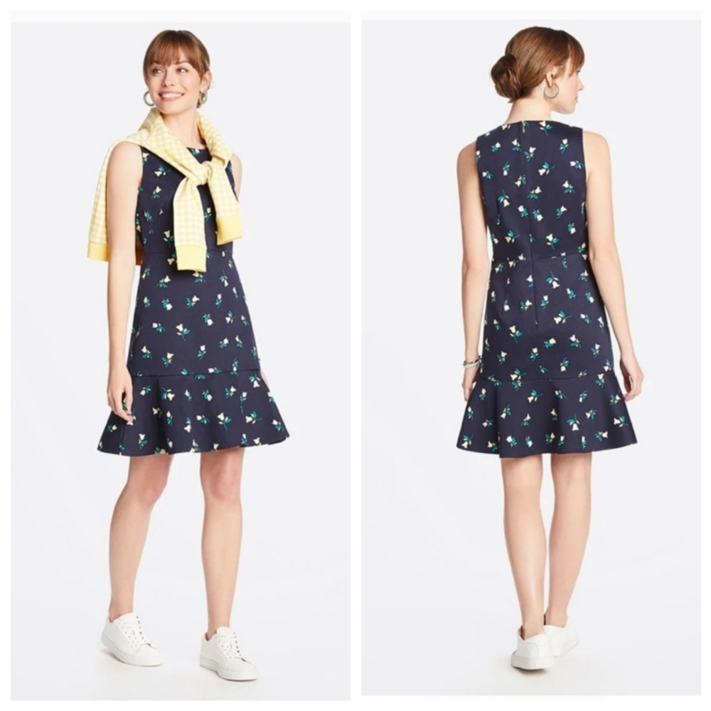 Draper James Floral Sheath Dress in Nassau Navy Size 4 NWT